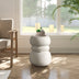 Modern Outdoor Side Table, Sculptural Patio Accent Table, White Concrete Look