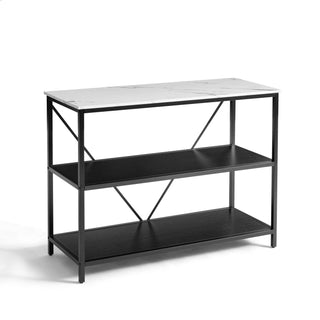 Modern Console Table with Marble-Inspired Top