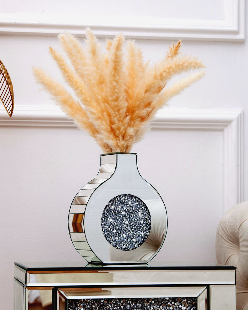 SHYFOY Silver Mirror Crystal Glass Decorative Vase Luxury Home Decoration