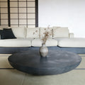 Black Minimalist Round Magnesium Oxide Coffee Table
