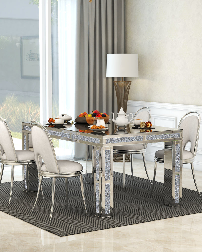 Rectangular Dining Table with Crushed Diamond