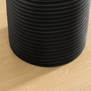 Black Modern Cylinder Side Table Minimalist Outdoor End Table