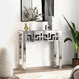SHYFOY Modern Grecian Venetian Mirrored Console Table