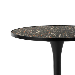 Black Round Bar Table Metal Base Dining Table