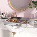SHYFOY Mirror Glam Tray Bathroom Desktop Storage Tray, Silver Vanity Tray