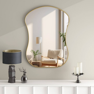 Gold Wood Frame Accent Wall Mirror - 35.83"×26.18"