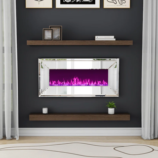Riggleman Mirrored Wall Mounted Electric Fireplace with Remote Control