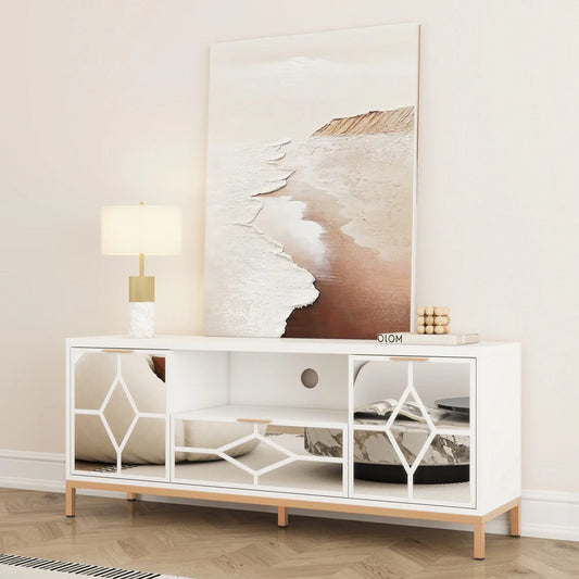 SHYFOY 60 In Modern Wood TV Stand Media Console