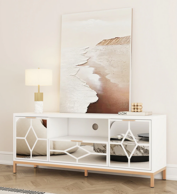 SHYFOY  Modern Wood TV Stand Media Console