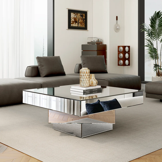 39.4in Mirrored Coffee Table