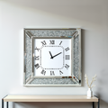 SHYFOY Crushed Diamond Inlay Mirrored Large Clock