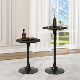 Black Modern Round Pub Table Bar Table