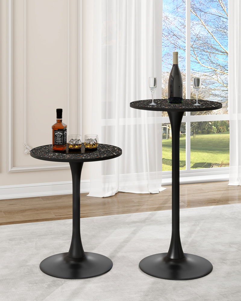 Black Modern Round Pub Table Bar Table