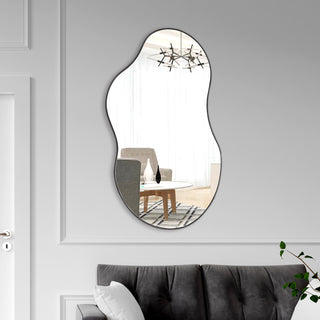 SHYFOY 35.8" Black Asymmetrical Cloud Shaped Wall Mirror