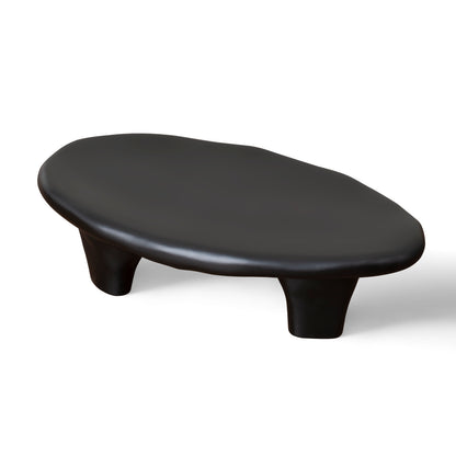 Black 47" Iregular Cloud Shaped Fiberglass Low Profile Coffee Table