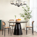 Black Modern High Glossy Round Dining Table