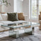 Smart LED Mirror Glass Coffee Table with Bluetooth