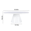 White Modern Round Coffee Table with Cone