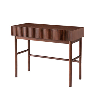 Brown Solid Wood Console Table with 2-Drawer