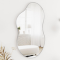 Silver Asymmetrical Wavy Antique Accent Wall Mirror