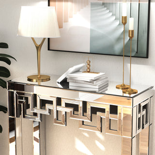 SHYFOY Modern Grecian Venetian Mirrored Console Table