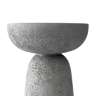 Grey Travertine Stone Finish End Table Accent Side Table