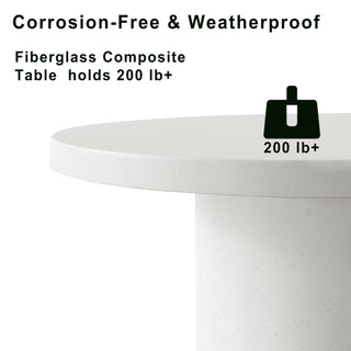 White Round Coffee Table Circle Pedestal Table