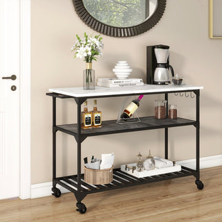 Shyfoy Contemporary Kitchen Island Bar Cart with Wheels