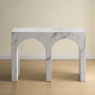 43" White Marble Console Table