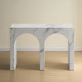 Modern Hallway Console Table in Faux Marble Finish