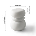 Modern Outdoor Side Table, Sculptural Patio Accent Table, White Concrete Look