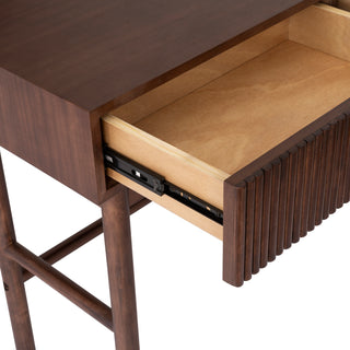 Brown Solid Wood Console Table with 2-Drawer