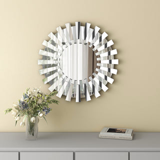 SHYFOY 18 inch Wall Mirrors Decorative Round Sunburst Mirror