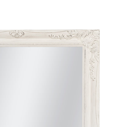 Antique White Ornate Wall Mirror