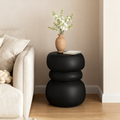 Black Concrete Side Table Unique Sculptural End Table, 19” Tall Handmade Cement Accent Table