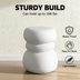 Modern Outdoor Side Table, Sculptural Patio Accent Table, White Concrete Look