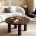 Modern Round Coffee Table with Solid Wood Legs – Stylish Centerpiece for Living Room