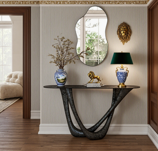 SHYFOY 35.8" Black Asymmetrical Cloud Shaped Wall Mirror