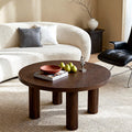 Modern Round Coffee Table with Solid Wood Legs – Stylish Centerpiece for Living Room