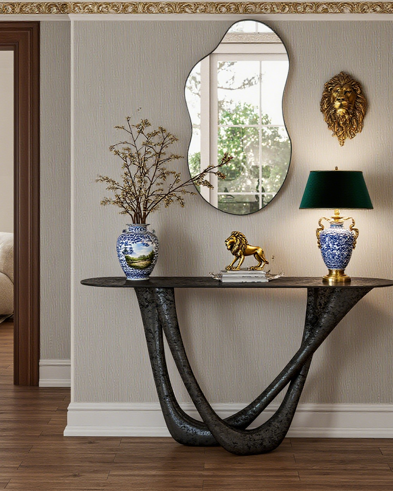 SHYFOY Black Asymmetrical Cloud Shaped Wall Mirror