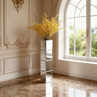 SHYFOY Handmade Glass Tall Floor Vase Fake Flower Vase