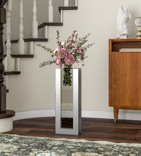 Clear Mirror Glass Floor Vase
