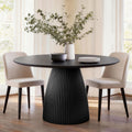 Black Round Dining Table Modern Round Dining Table with Fluted Pedestal Base