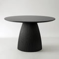 Black Round Dining Table Modern Round Dining Table with Fluted Pedestal Base