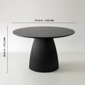 Black Round Dining Table Modern Round Dining Table with Fluted Pedestal Base