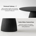 Black Round Dining Table Modern Round Dining Table with Fluted Pedestal Base