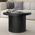 Black Pedestal Wood Round Coffee Table