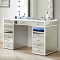Hollywood Modern Vanity Mirrored Dressing Makeup Table with 13-Drawer