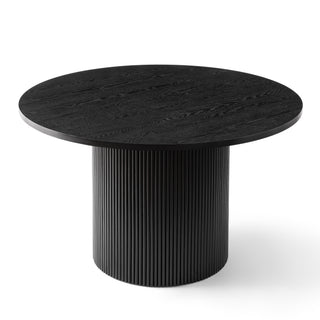 Black Round Fluted Pedestal Dining Table