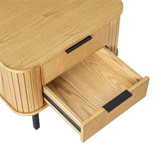 2-Drawer Nightstand Wood End Table